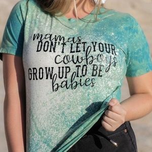COWBOYS AND BABIES Bleach Dye Graphic Tee